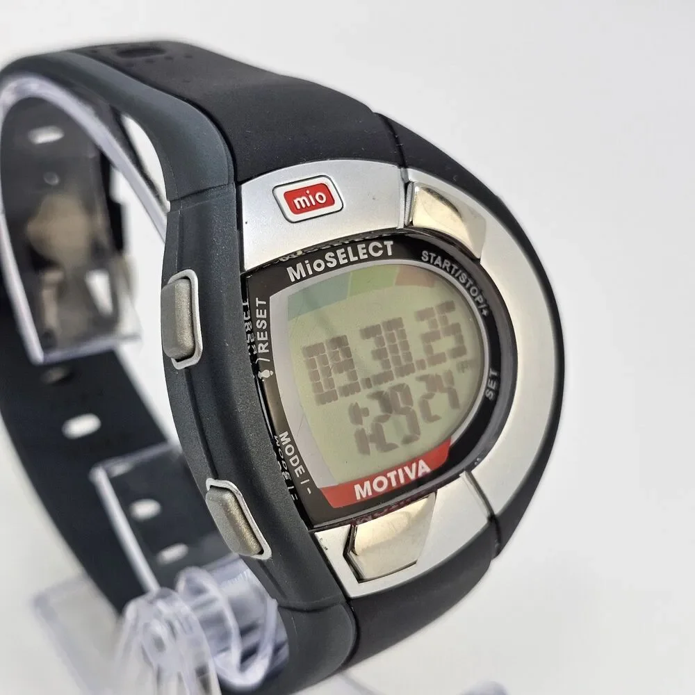 MIO Motiva Heart Rate Monitor Unisex‎ Watch 45MM Black Gray Bands New Battery